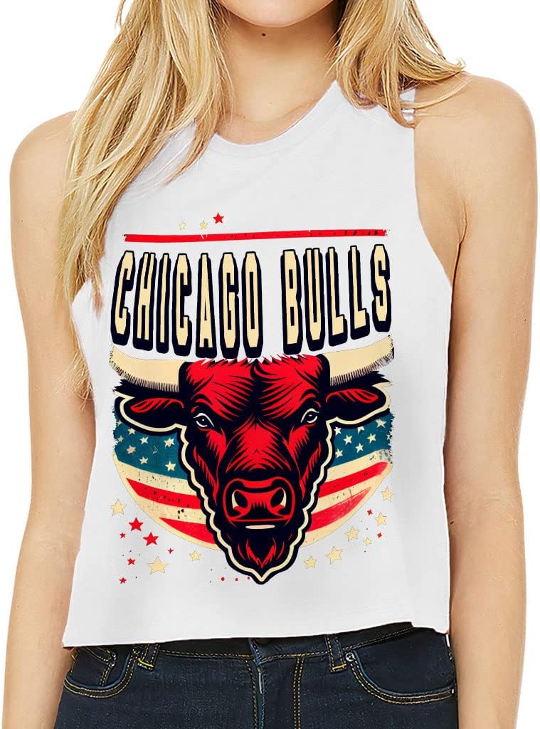 Chicago Design Racerback Cropped Tank - Print Women's Tank - Graphic Tank Top