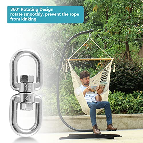 Bonsicoky Heavy Duty M12 304 Stainless Steel Swing Swivel, 360 Degree Rotational Device Hanging Accessory for Web Tree Swing, Hammock Chair, Aerial Yoga, Climbing Rope, Hold Up to 2755LB - Thumbnail 5