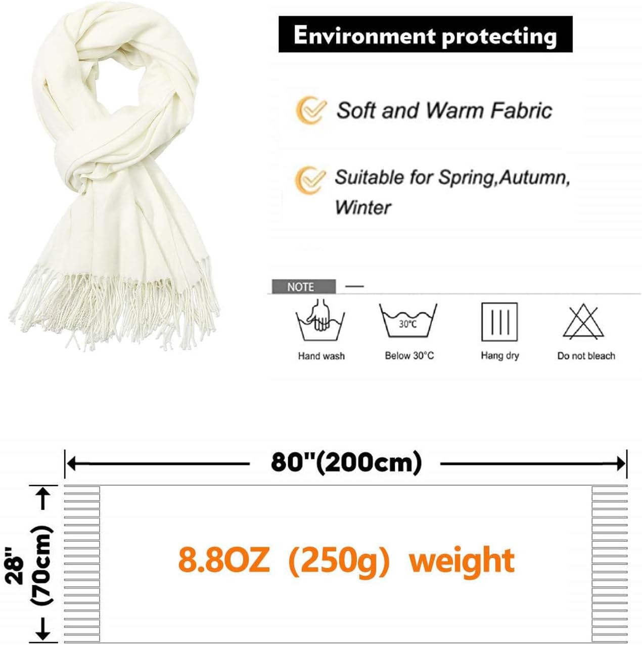 Pashmina Shawl Wraps for Women Large Winter Scarf Soft Shawls and Wraps for Evening Dresses Shawl for Wedding - Image 7