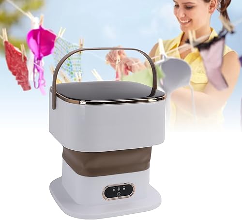 Vista 2 de Yosoo Portable Washing Machine, 15L Mini Collapsible Washer with 3 Cleaning Modes for Baby Clothes, Adjustable Timer 3 Cleaning Modes for Home