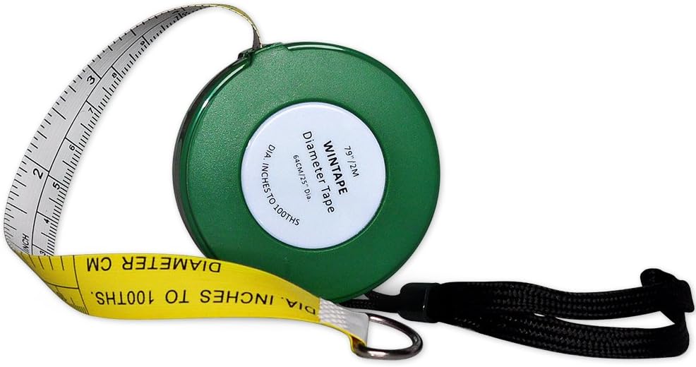 WIN TAPE Cm and Inches to 100ths Executive Diameter Pi Engineer's Measure (Green)