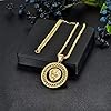 Flongo Herren Halskette Medaillon mit Löwe Kopf Anhänger Gold Löwenkopf Kette Hip Hop Biker für Männer Herren Accessoires #5