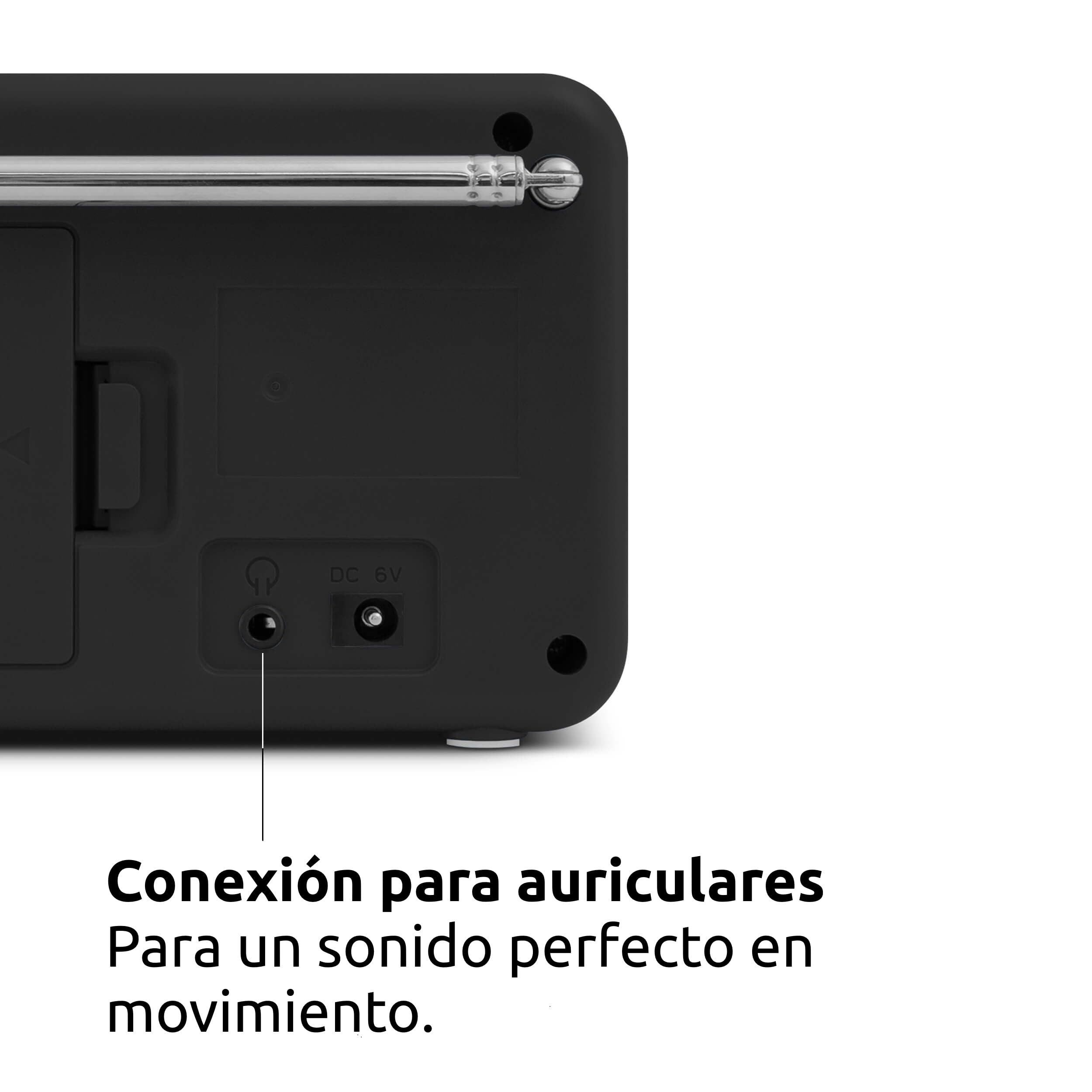 TechniSat VIOLA 2 - Radio DAB Portátil (DAB+, FM, Altavoz, Conexión para auriculares, Pantalla de dos líneas, Control de Botones, Pequeño, 1 Watt RMS) Blanco/Negro
