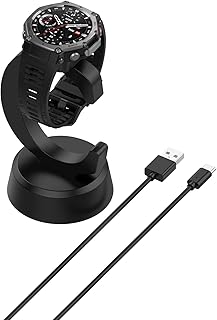 [RuenTech] 対応Amazfit T-Rex3 Pro/T-Rex3/Balance2/Balance/Helio Strap 充電器 アマズフィット Balance2 用マグネット式充電スタンド USB-Cケーブル付き C字型 過充電保護 高い耐久性