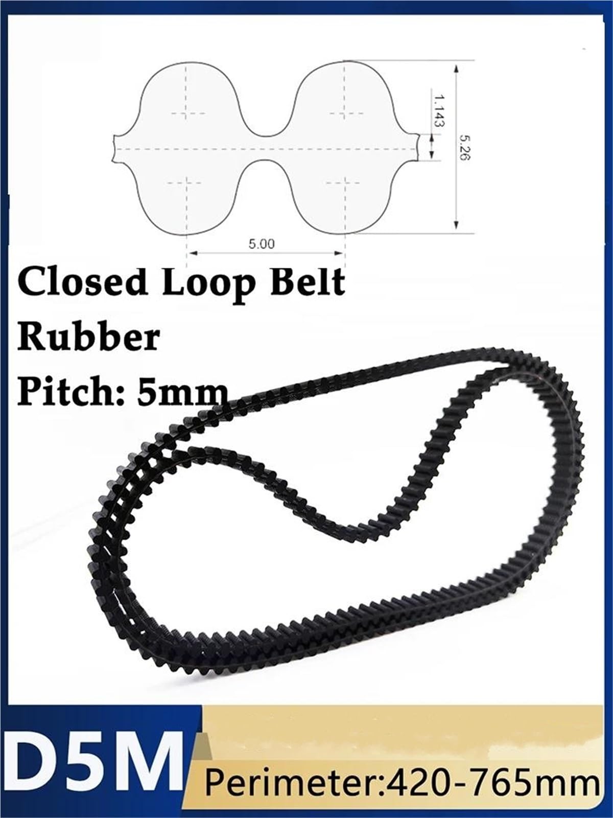 Cinghia Di Trazione Cinghia Trasmissione Circolare D5M Con Denti Bilaterali In Gomma Con Larghezza Di Banda 420 450 460 480 500 580 630 Larghezza 25 Mm Cinghia Motori | D5M-695