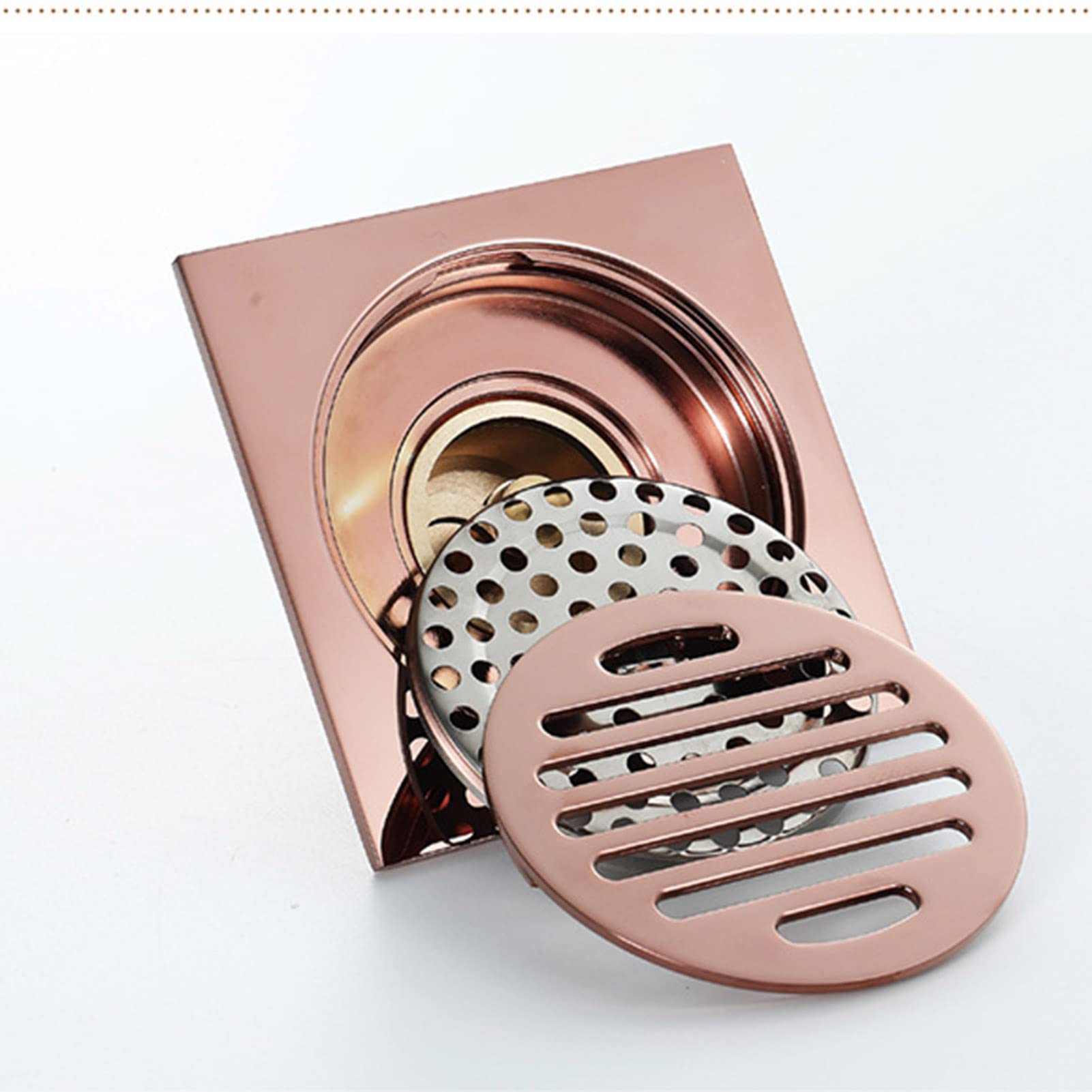 Múltiples Modelos De Desagüe De Piso De Baño De Color Rosa, Desagüe De Piso De Ducha Cuadrado De Latón, Antiolor Anti-Obstrucción, para Cocina, Baño