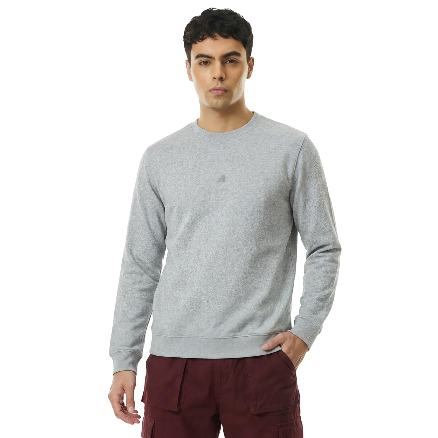 Sweatshirt for Men Grey Melange XL