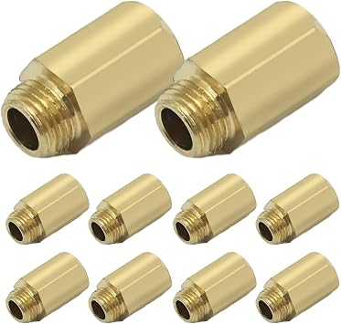10 Pcs 5 mm Brass Jet Nozzles, M5 x 0.5 mm/ 0.68 mm Thread Propane Gas Orifice Nozzle Replacement for Propane Lpg Gas Pipe Water Heater DIY Burner Parts
