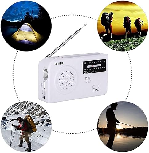 Miniatura 5 de D638T Solar Manivela Generador Radio Multifuncional Emergencia Recargable LED Linterna AM FM Radio para Exterior
