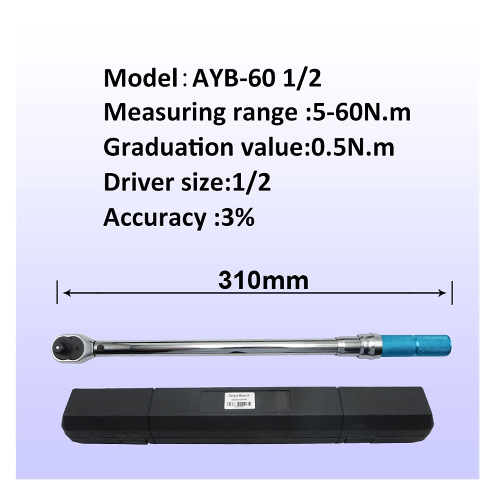 MMHHHG Torque Adapter, Torque Wrench 1/4" 3/8 "1/2" Adjustable Wrench Bicycle Repair Tools Hand Spanner Ratchet Wrench Tool(AYB-60-1)