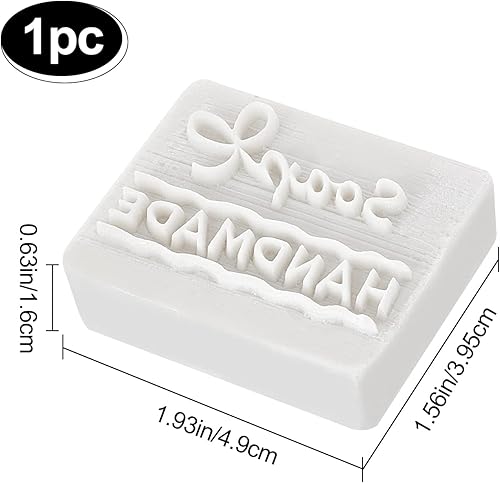 Miniatura 2 de CRASPIRE Sello de jabón hecho a mano de resina blanca con patrón de palabras, sello de jabón en relieve para galletas de arcilla, gomitas de