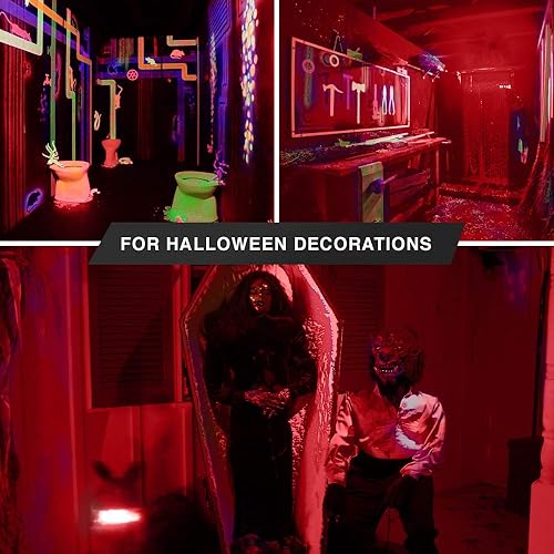 Miniatura 6 de BlueX - Paquete de 6 bombillas LED MR16 rojas  6 W (equivalente a 50 vatios)  Base de dos pines GU5.3 de 12 V, bombilla LED roja roja, decoración de