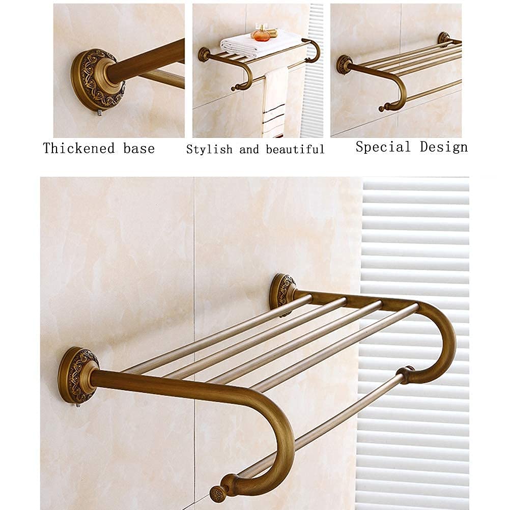 Percha de Baño Dere Europa Retro Tallado Toalla Toalla de Pared Montada en la Pared Toalla de Doble Baño.
