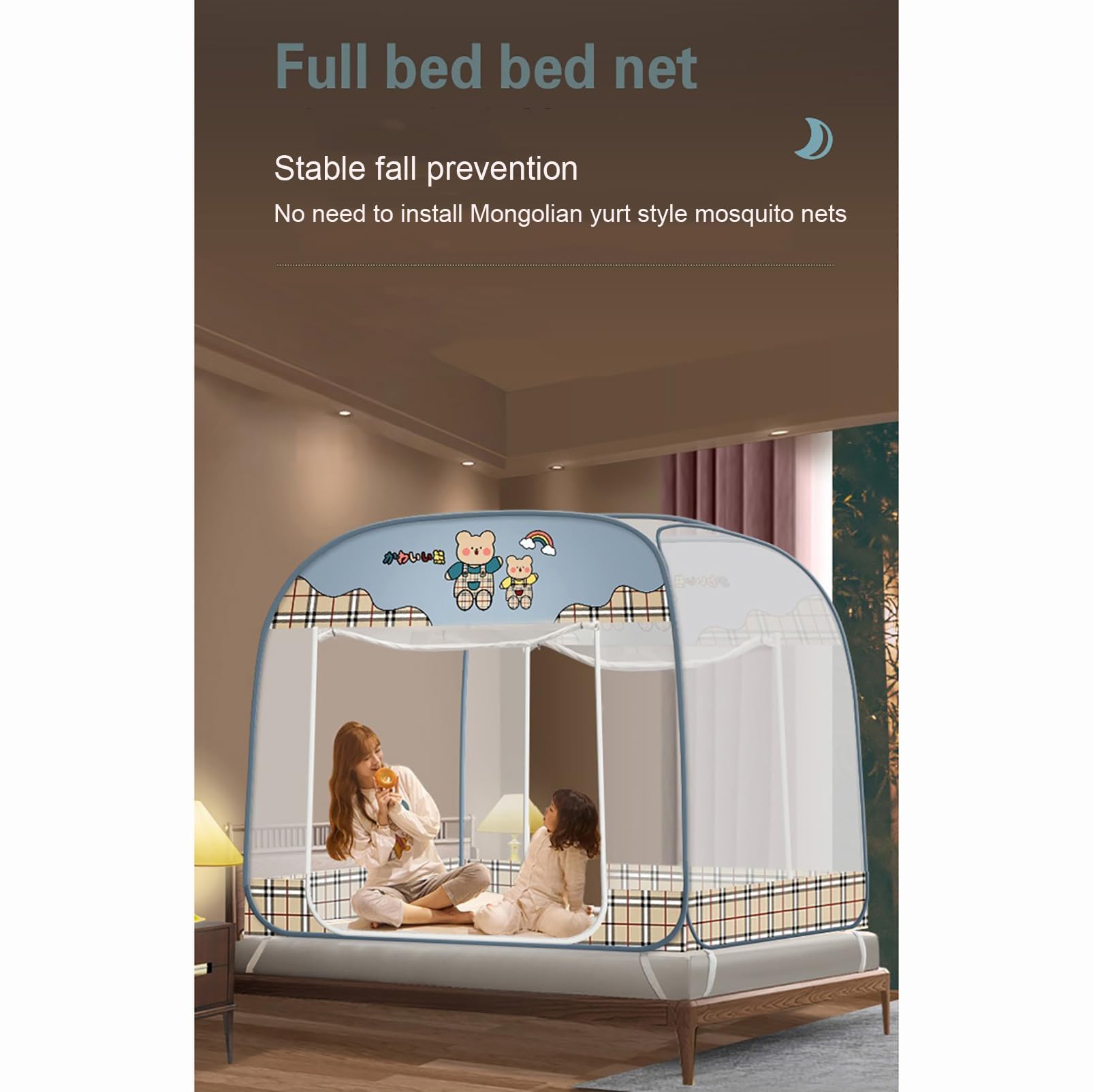 Pop-Up Moskitonetz Sommer-Betthimmel Faltbar Tragbar Moskitonetz Installation Bed Dream Tents Schlafzelt für Einzel- Bis Kingsize-Betten,Gray,200x220cm