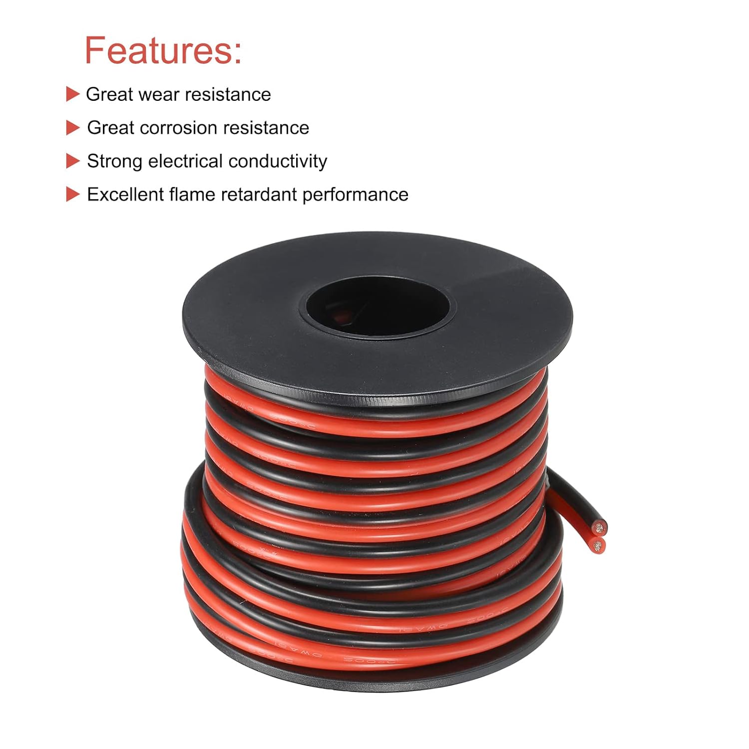 MECCANIXITY 16 Gauge Wire 2 Conductor Parallel Silicone Wire 16AWG Stranded Wire Electrical Wire Tinned Copper Wire Spool 7.5m/25ft for LED Strip Extension Cable, Car Model, Internal Wiring