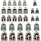 30 Pcs Halloween Drawstring Bags Shiny Black Treat Bags Stuffers Wrapping Bags Halloween Trick or Tr