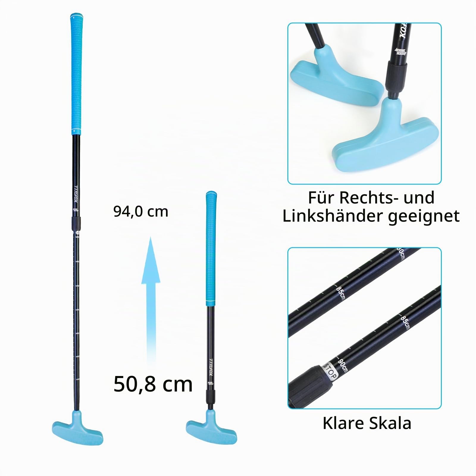 CRESTGOLF Golf-Putter, Golf-Putter für Damen und Herren, 2 Stück, Zwei-Wege-Putter,Rechts- oder Linkshänder, verstellbare Länge, Golfschläger (blau + grün)