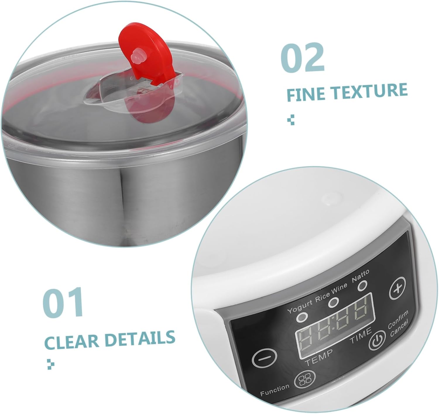 Electric Yogurt Maker with LCD Display Hour Timer Temperature Control Automatic Yogurt Machine for Homemade Yogurt for Family Use