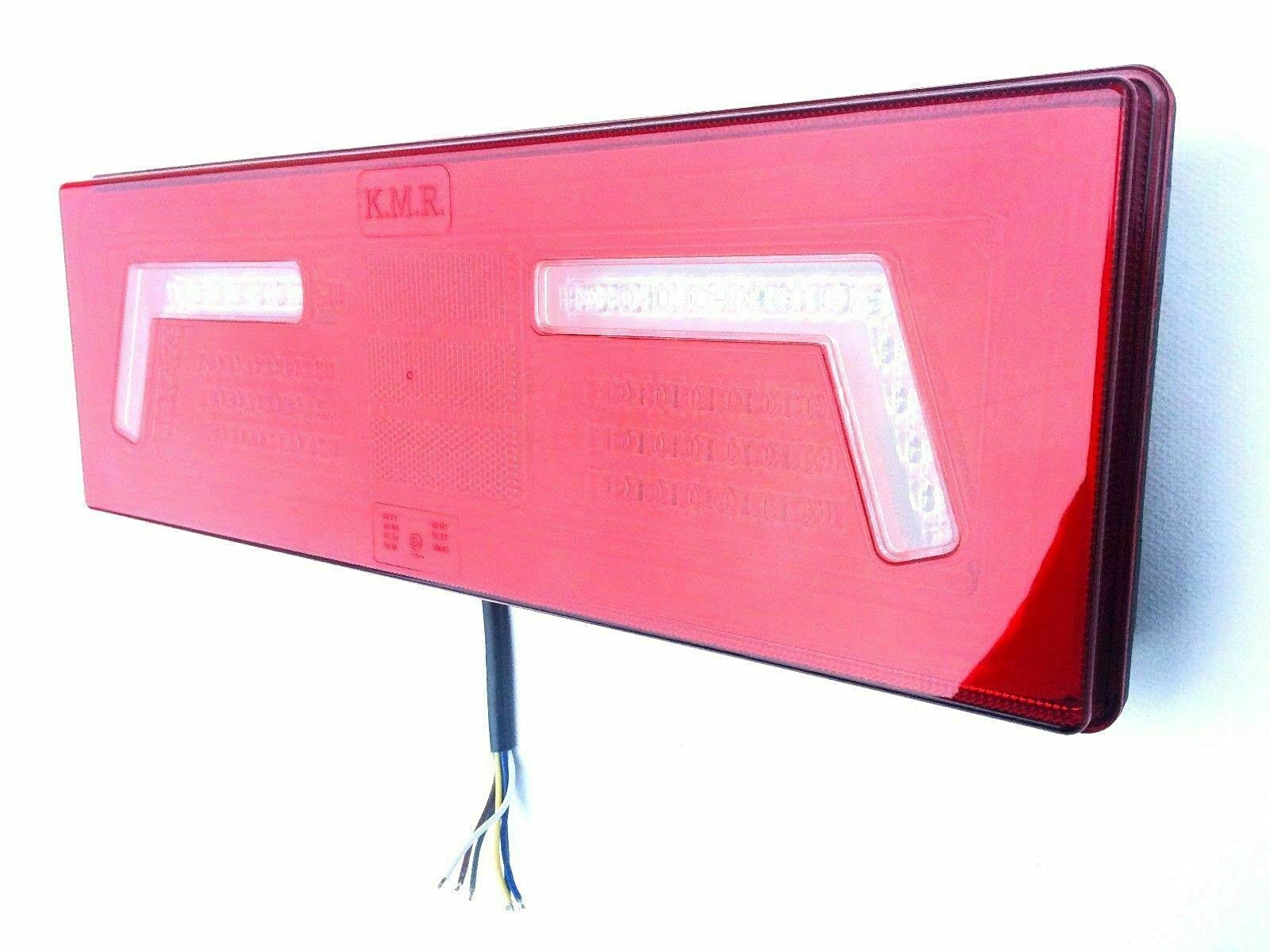 LED Rückleuchten Set 12V 24V mit Neon-Effekt 96/106 LED – 2x Rücklicht für LKW Schlepper Traktor Bagger – E9, Kombileuchte mit Rückfahrlicht & Nebelschluss (106 LED - Neon-Effekt-Licht)