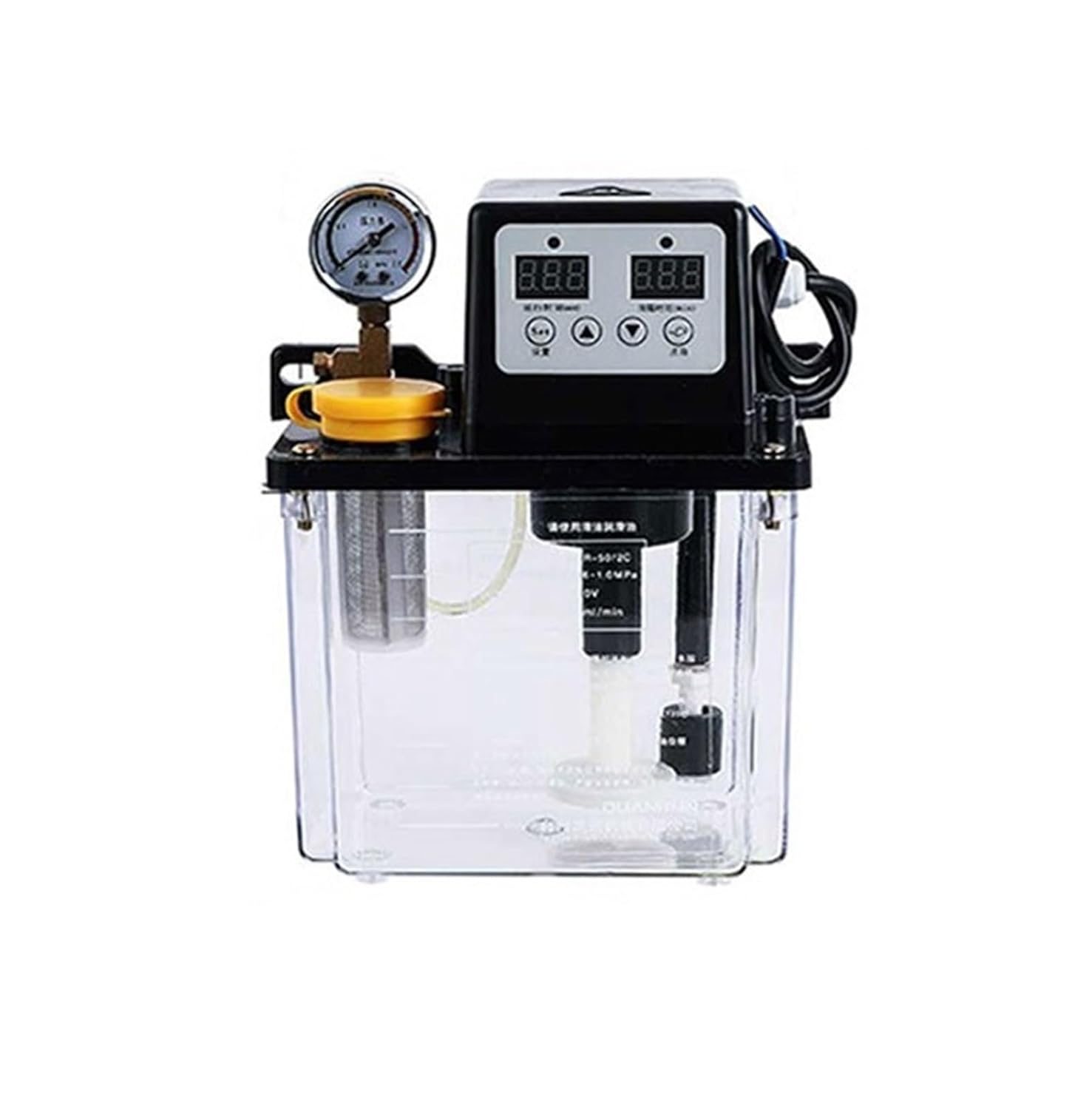 electromagnetic lubricating Pump 1L 2L Lubricant Pump Automatic Lubricating Oil with Pressure Gauge CNC Electromagnetic Lubrication Lubricator
