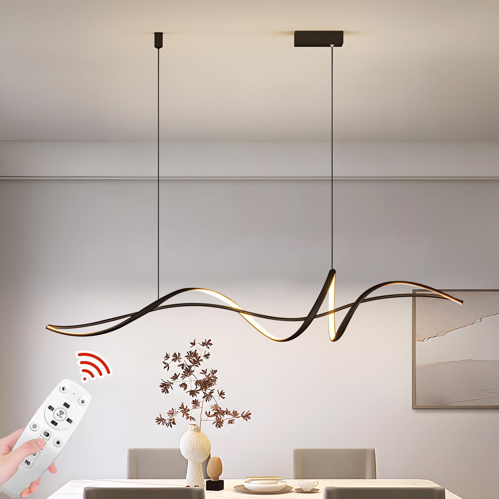Sponsored Ad – YATAI Modern Pendant Lamps Chandelier,Remote Control Adjustable Hanging Lighting Chandelier, LED Dimmable Pendant Lights Modern Design Linear Chandelier for Kitchen Island Dining Room Living Room