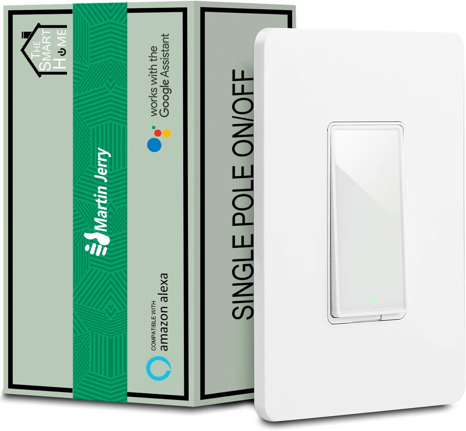 Smart Switch by Martin Jerry, Single Pole, Smart Home Devices That Work with Alexa, 2.4G WiFi, Need Neutral Wire, Not Dimmer