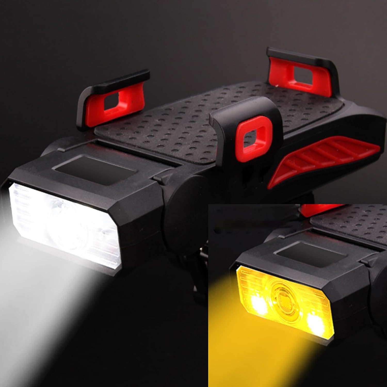 Bike Phone Holder - Bike Phone Holders | Waterproof LED Headlight Mount with 360 Degree Adjustable Design, Cycling Front Lamp with Power Bank, Light, Support Multi Use, Bicycle Accessory