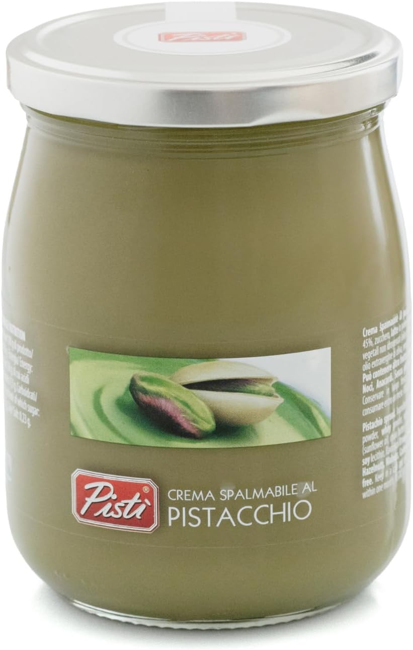 Pisti Cream of Pistachio from Sicily 21.2 Ounce (600g) | Artisanal Italian Nut Spread | Enjoy with Bread and Biscuits