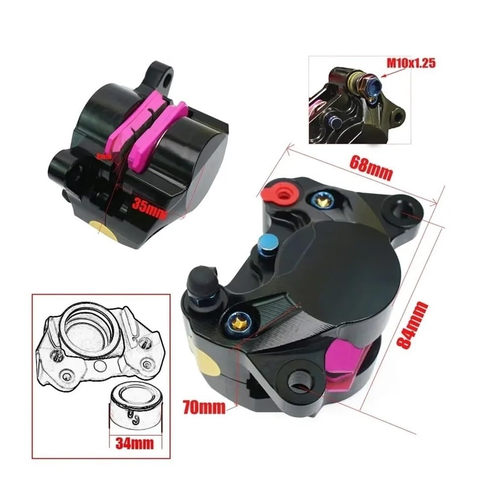 Disco Freno Anteriore Moto Set di Pinze Freno Anteriori per Moto, Rotore Flottante da 220 Mm con Staffa, Un Pistone per Scooter, Pitbike, Accessori Jog