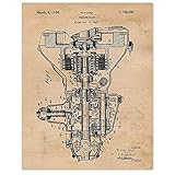 Original Henry Ford Transmission Patent Art Poster Print - 11x14 Unframed - Great Wall Art Decor Gifts for Detroit, Michigan, Man Cave, Garage, Boy's Room, School, Office, Auto Repair Shop Mechanic
