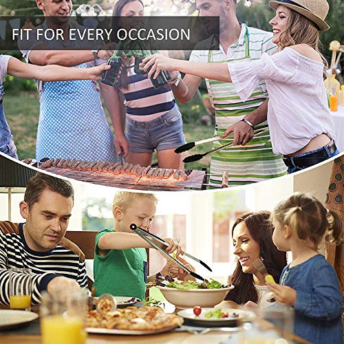 HENSHOW Keukentang Set Van 3, 7", 9" En 12"Premium Roestvrijstalen Kooktangen, Antiaanbaklaag En Hittebestendig Handvat, Siliconen Tang Voor Koken, Serveren, Barbecue, Buffet, Salade, Ijs, Oven - Image 8