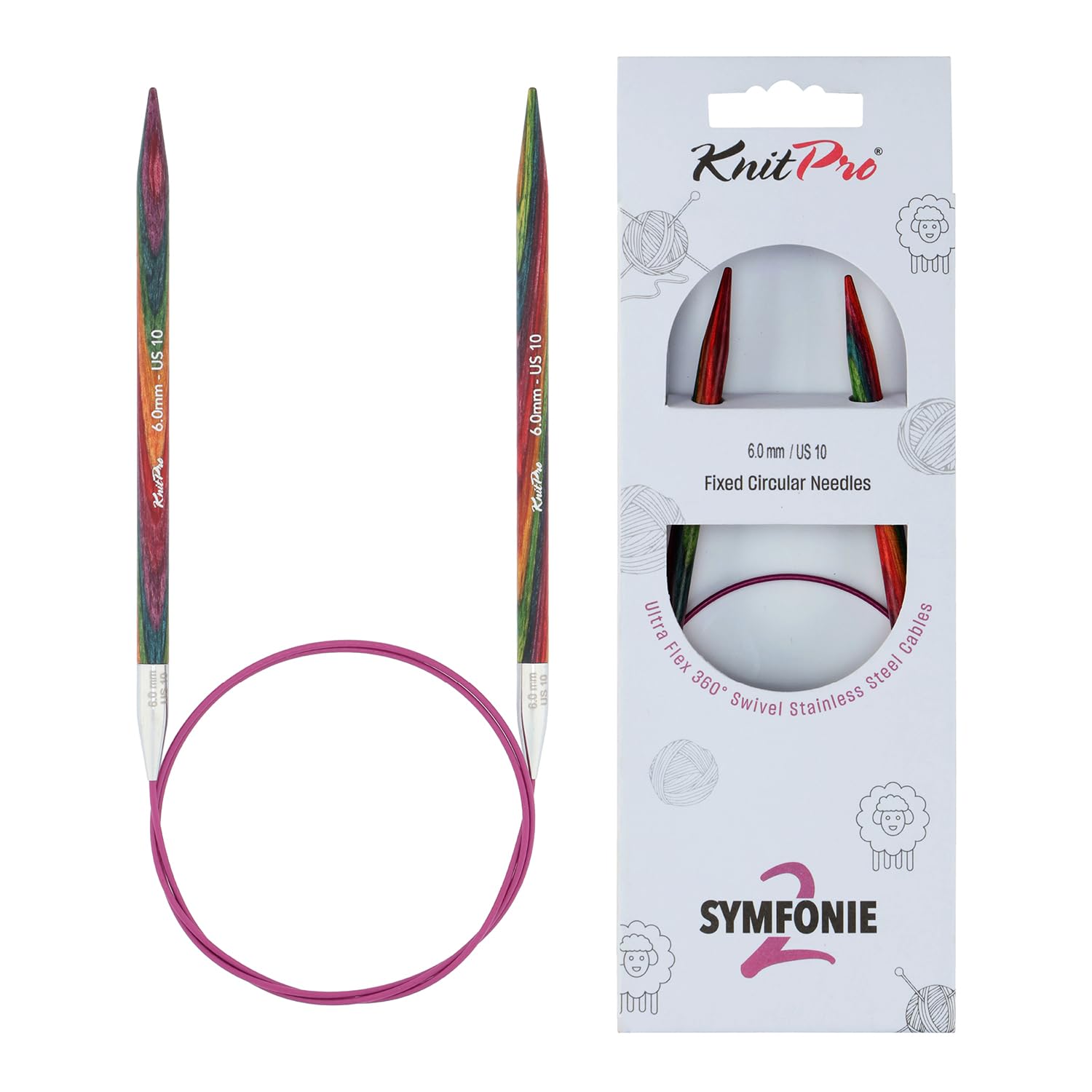 KnitPro Symfonie 2 Fixed Circular Needles 32" (80cm) | 6mm