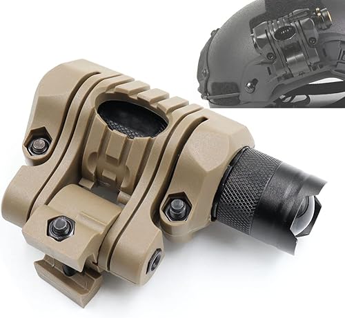 Miniatura 7 de LThyzszb Luz táctica para casco con soporte mini linterna LED para casco de 300 lúmenes LED con estroboscópico, se adapta a montaje en riel