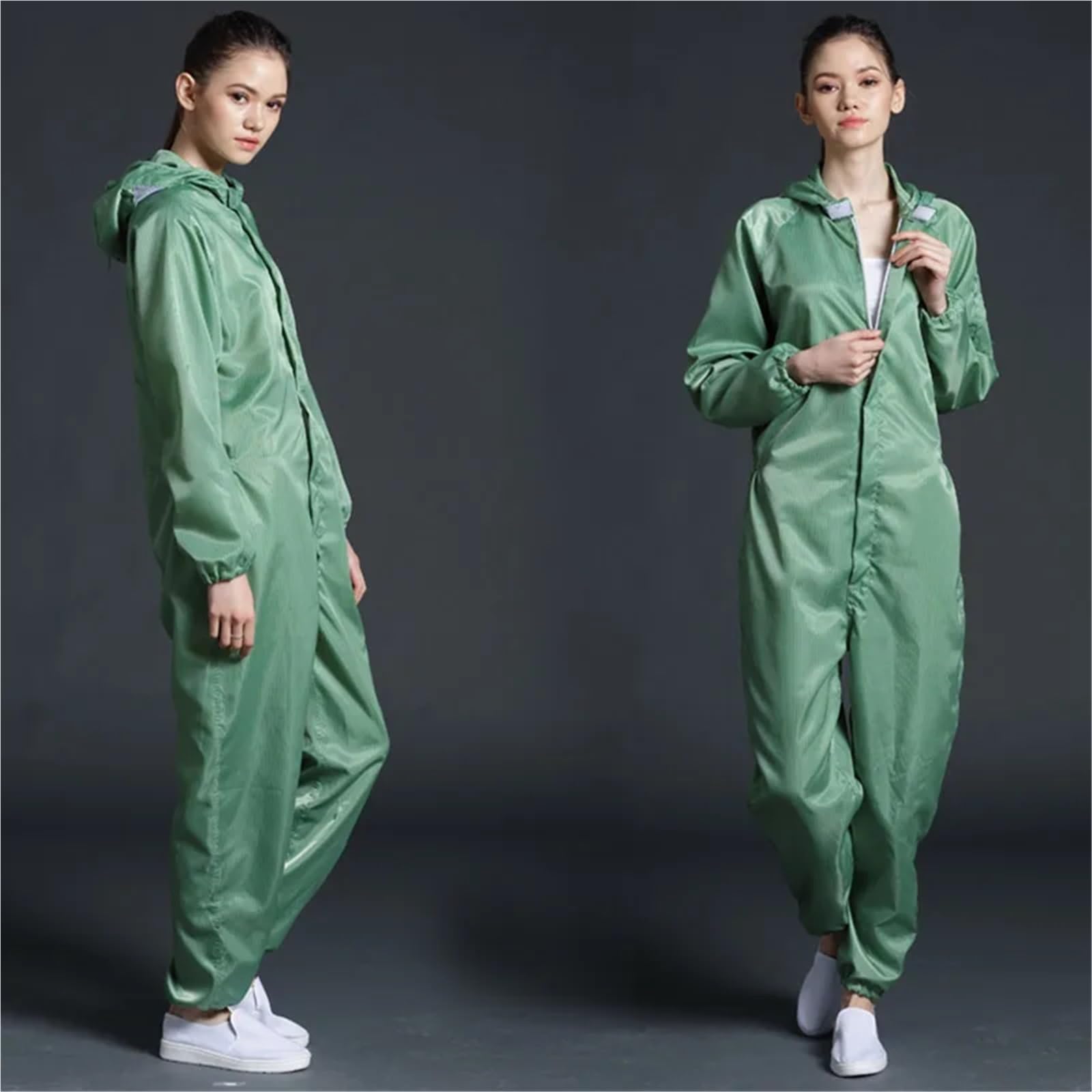 Kombinezony ochronne unisex Czyste ubrania Kaptur Pyłoszczelne ubrania antystatyczne Odzież do pomieszczeń czystych Malowanie Praca Kombinezon(Navy with Pockets,Medium)