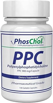 Nutrasal PhosChol PPC Polyenyl PhosphatidylCholine Choline Supplement 900mg 100 Gelatin Capsules