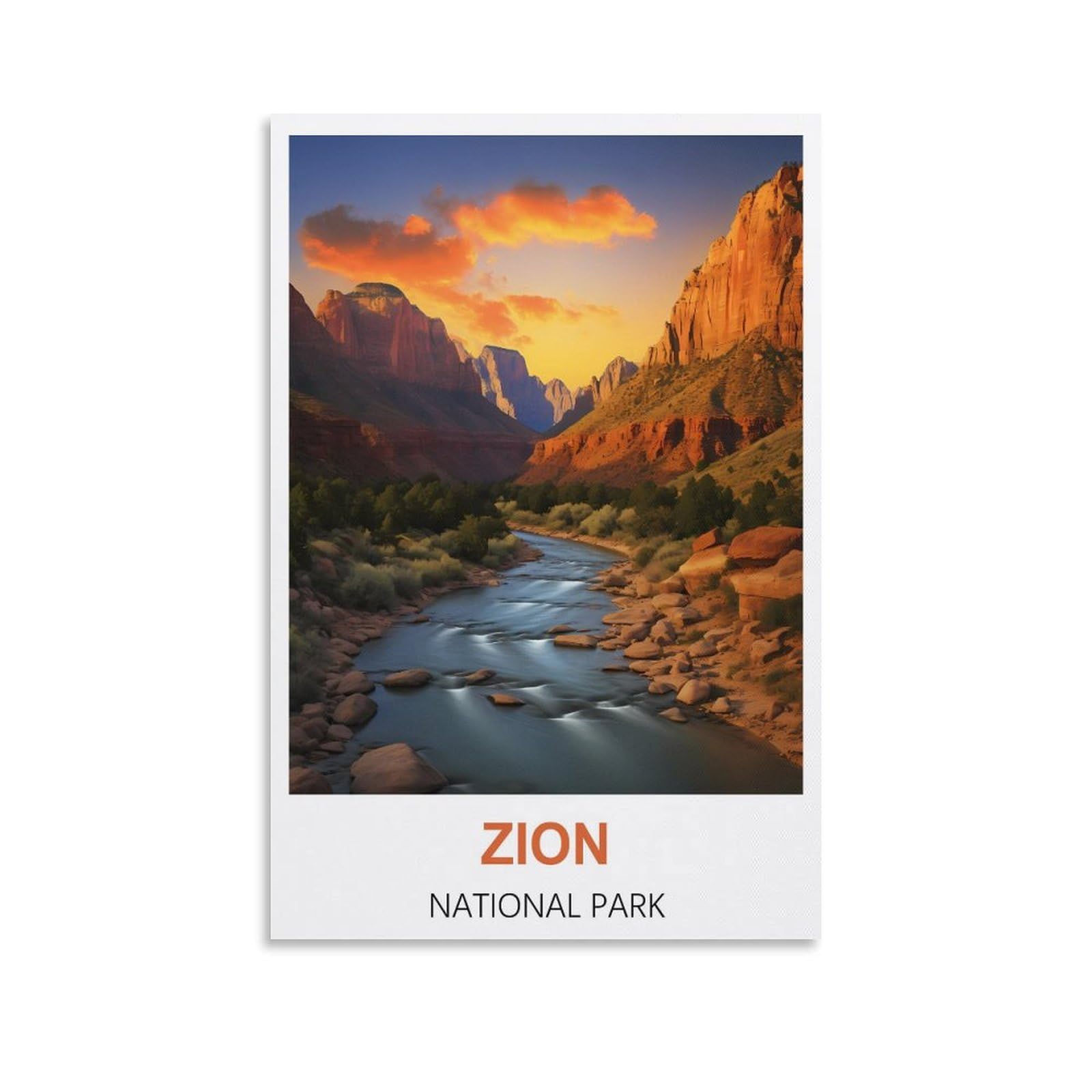 Tin Signs Retro,Zion National Parks Wall Art Vintage Decor for Man Cave Garages Home Bedroom Retro Decor 15x30cm