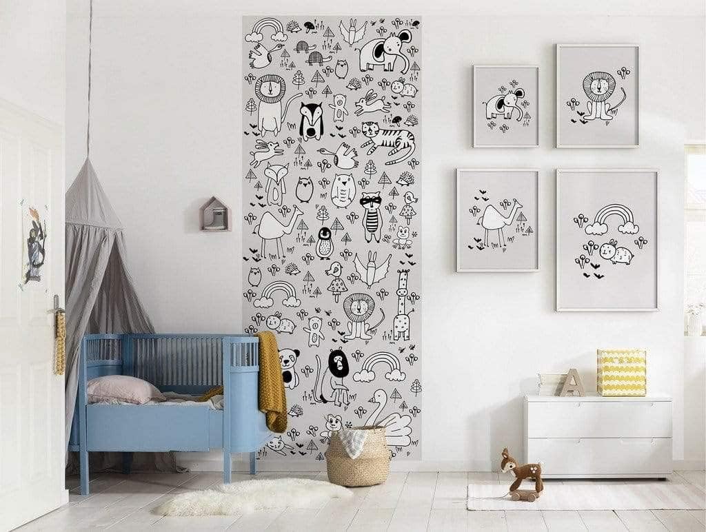 Komar Non-Woven Photo Wallpaper - Scribble Park Panel - Size 100 x 250 cm (Width x Height) - Wall Wallpaper Living Room Bedroom Office Hallway Decoration Wall Picture - P104-VD1