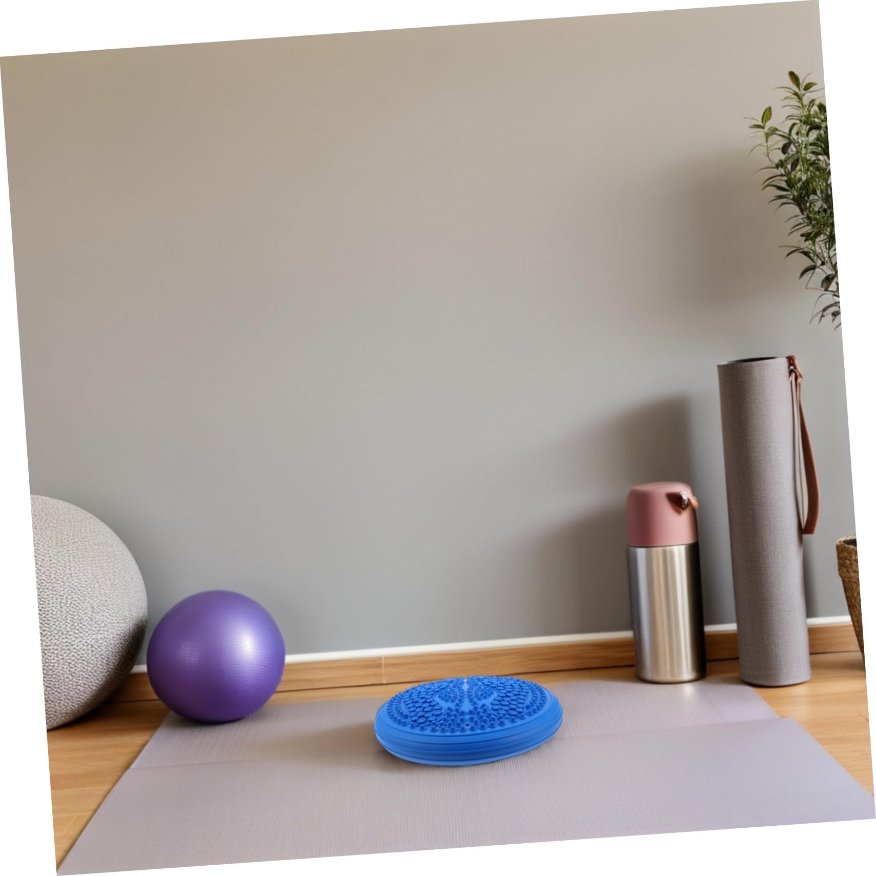 Gatuida Coussin Gonflable Ronde pour Entraînement de Posture avec Surface Massage Points de Pression Épais et Portable pour Gym à la Maison et Jogging Stationnaire