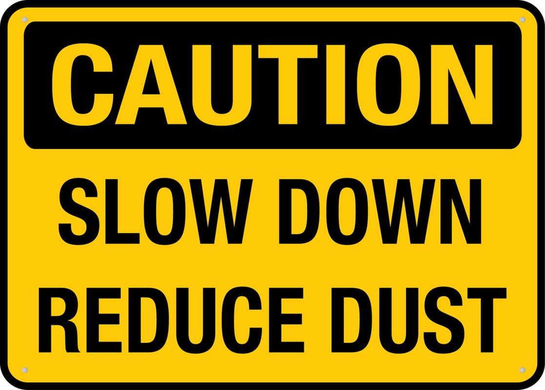 Slow Down Reduce Dust Aluminum Metal Sign 8"x12" Rust-Free For Outdoor/Home/Business/Yard Use