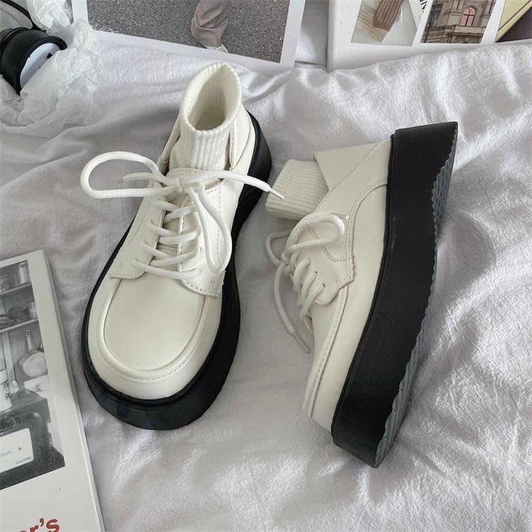 Cute Shoes Chunky Platform Lace-up Comfy Non Slip Lightweight Softy Casual Sneakers Kawaii Y2K Pretty Pastel Retro Trendy Sweet Lolita School JK Gifts for Women & Girls Back to School Everyday Wear2