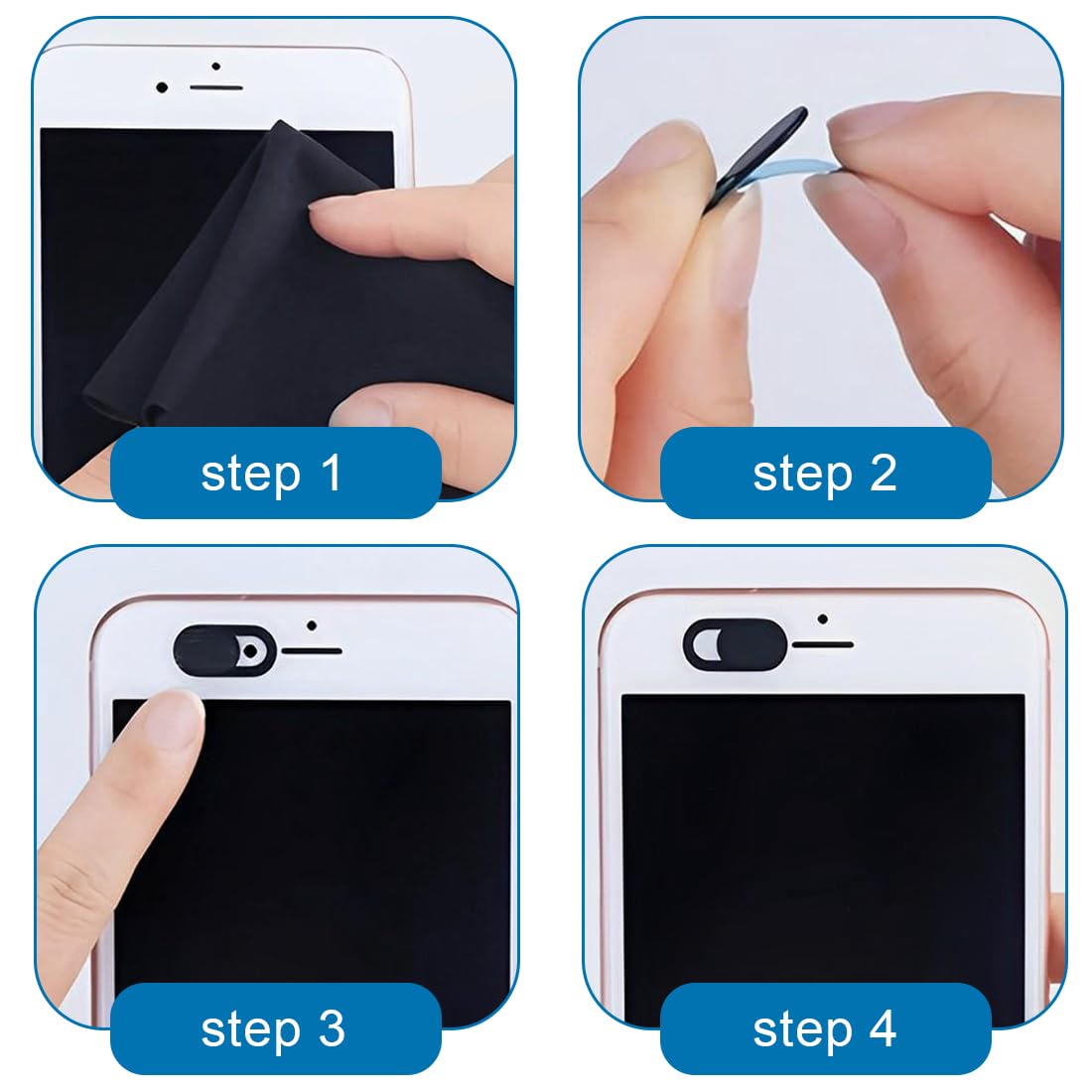 Pellicola Copertura Webcam Ultra Sottile Slide Cover per Laptop (Nero) 8 Pezzi
