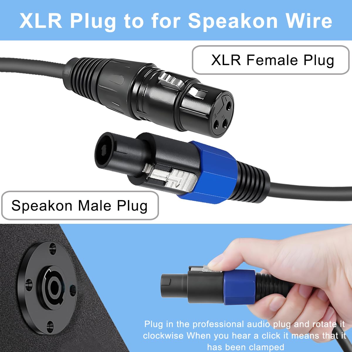 Amazon.co.jp: HAAMNING7 スピコン用-XLRケーブルスピコン用オス-XLR