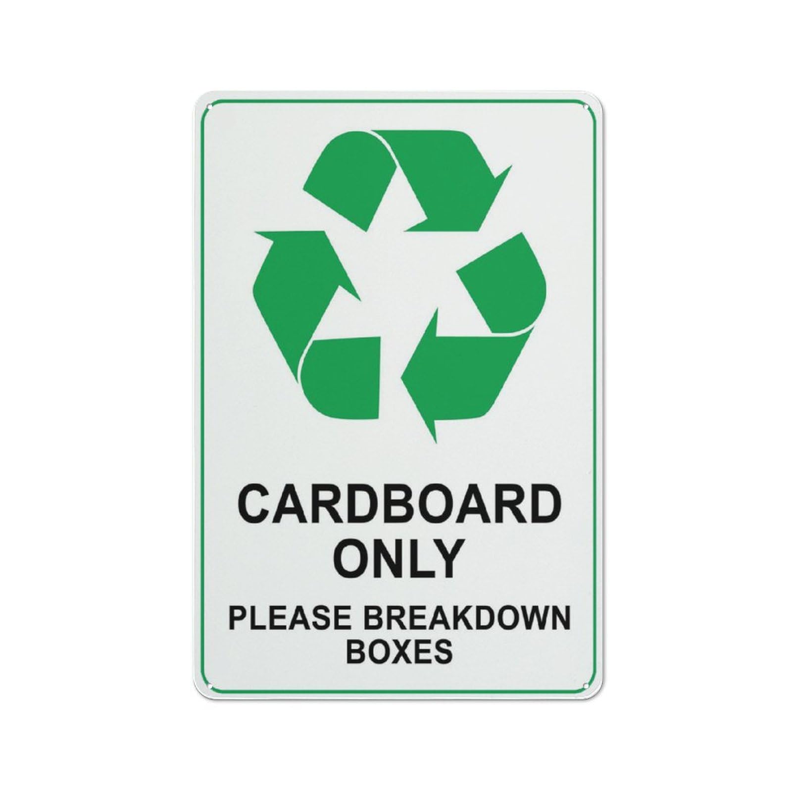 Cardboard Only (Please Break Down Boxes) Sign, 8x12 Inch Rust-Free Aluminum Outdoor Metal Tin Sign for Home, Business, Yard