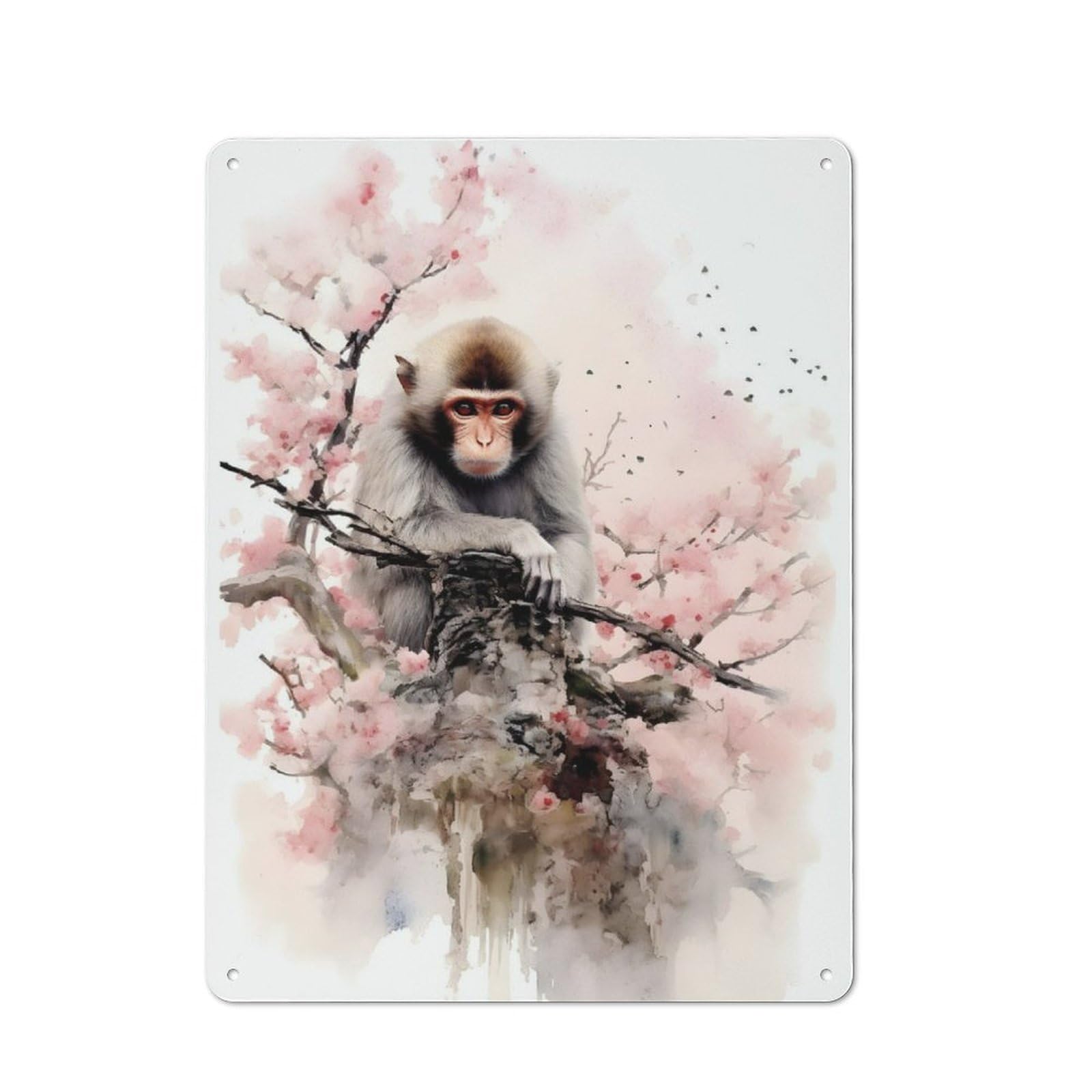 Monkey Retro Metal Wall Decor 40x30cm, Metal Sign for Pub, Home Bar, Shed Or Man Cave, for Relaxed Wall Styling