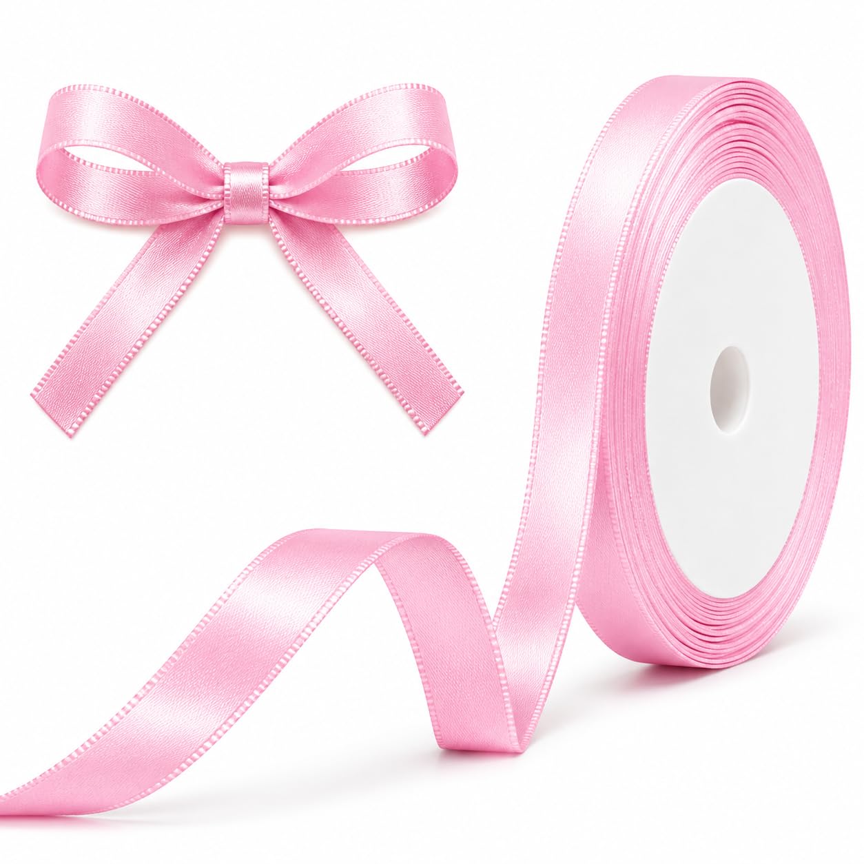XEANCO 10mm Satin Ribbon, Polyester Ribbon, Enhance Your Crafts & Celebrations, Best for Gift Wrapping, Decorations, Wedding Car Ribbon, Ribbons for Crafting & Bows (Pastel)