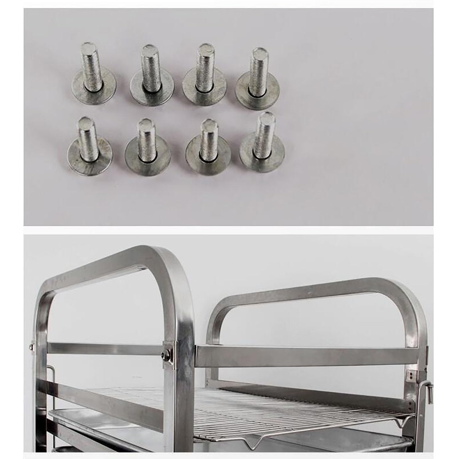 Carrello Porta teglie Commerciale, Resistente, per teglie da Forno, con Ruote, 15 Ripiani, in Acciaio Inox, Mobile da Cucina, per riporre metà o Intere teglie, Tubo,12 Tier Square Tube