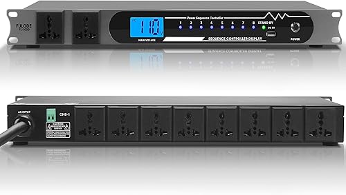 Miniatura 10 de Acondicionador de energía de 10 salidas -8 Interruptor independiente Alimentación de rack, Acondicionador de energía para montaje en rack Regulador