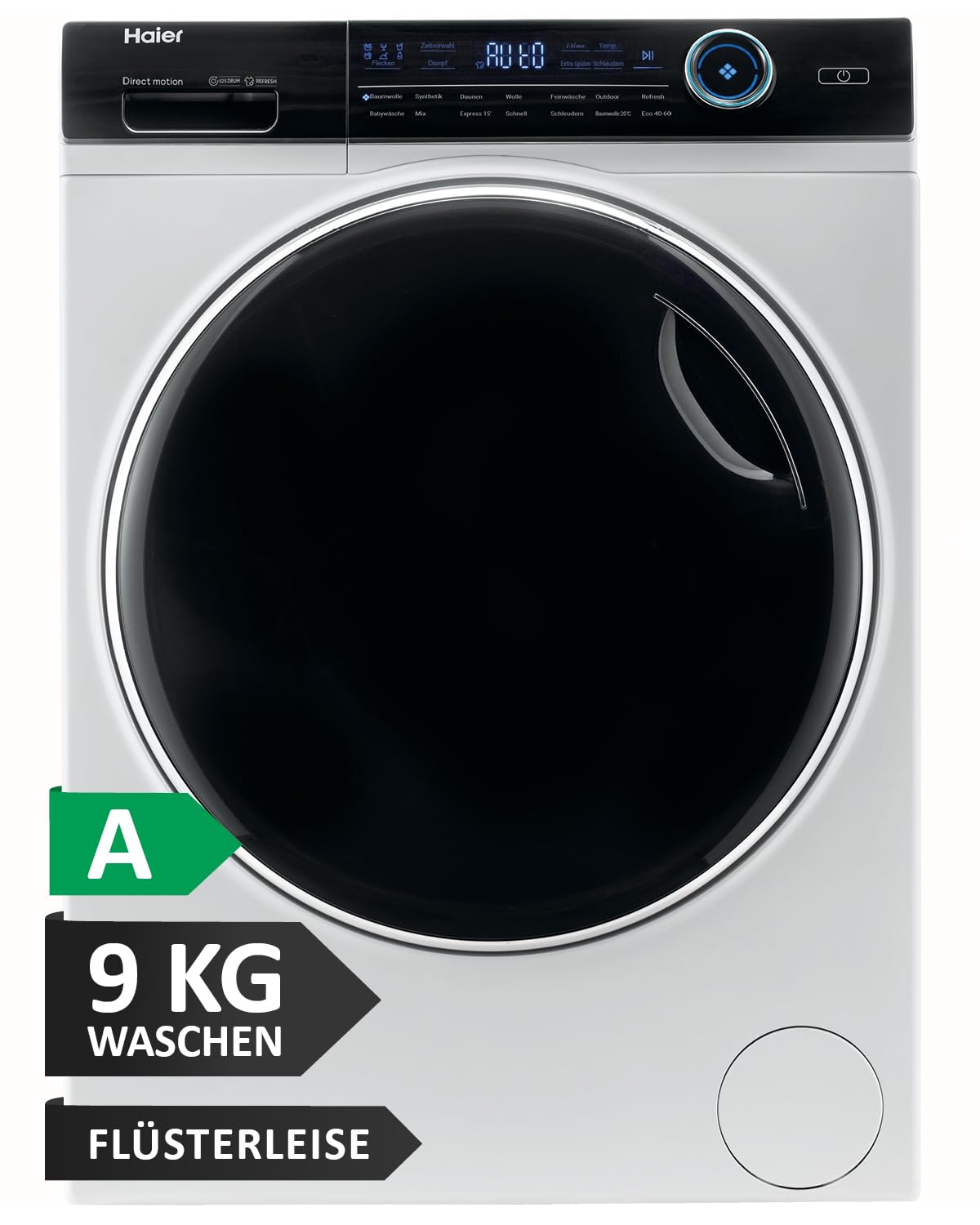Haier I-PRO SERIE 7 HW90-B14979 I Frontlader Waschmaschine 9kg I Washing Machine mit A-Effizienz, 1.400 U/Min. & leisem Direktantrieb I Inkl. Dampffunktion, Selbstreinigungssystem & Refresh-Programm