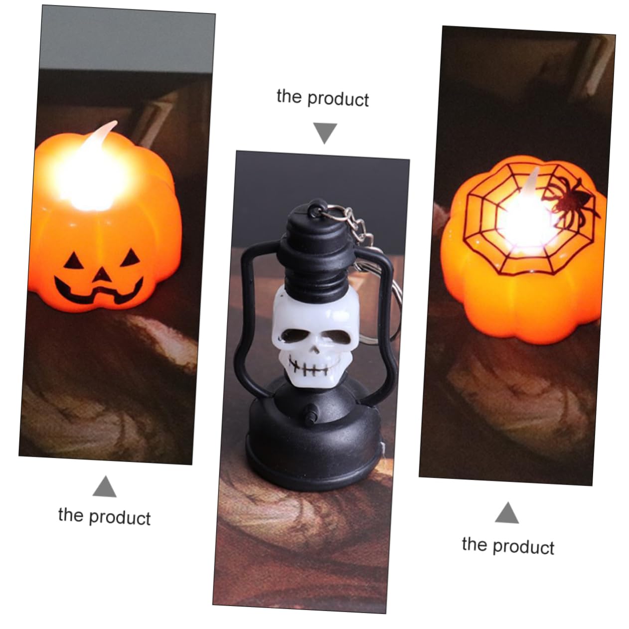 NUOBESTY 16PCS Halloween Candle Light Pendant Ghost Head and Pumpkin Design for Warm Lighting for Living Rooms and Bars Lightweight and Chic