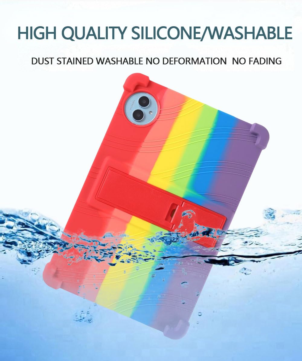 DOOGEE T30SE/T30S/T40 Tablet Case - 11 Inch Soft Silicone Cover With Adjustable Kickstand (Red)